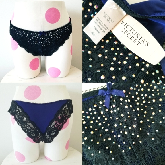 Victoria's Secret Vintage Dream Angels Lace Crystal Rhinestone Element Panty NWT - Picture 1 of 11